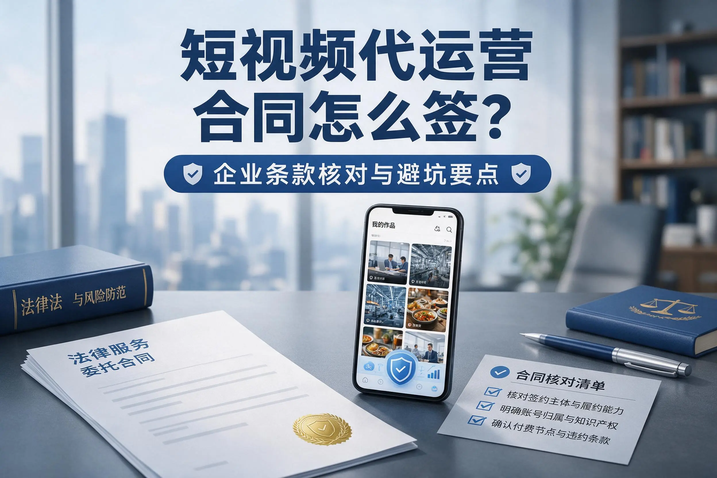 短视频代运营合同怎么签？白城企业条款核对与避坑要点