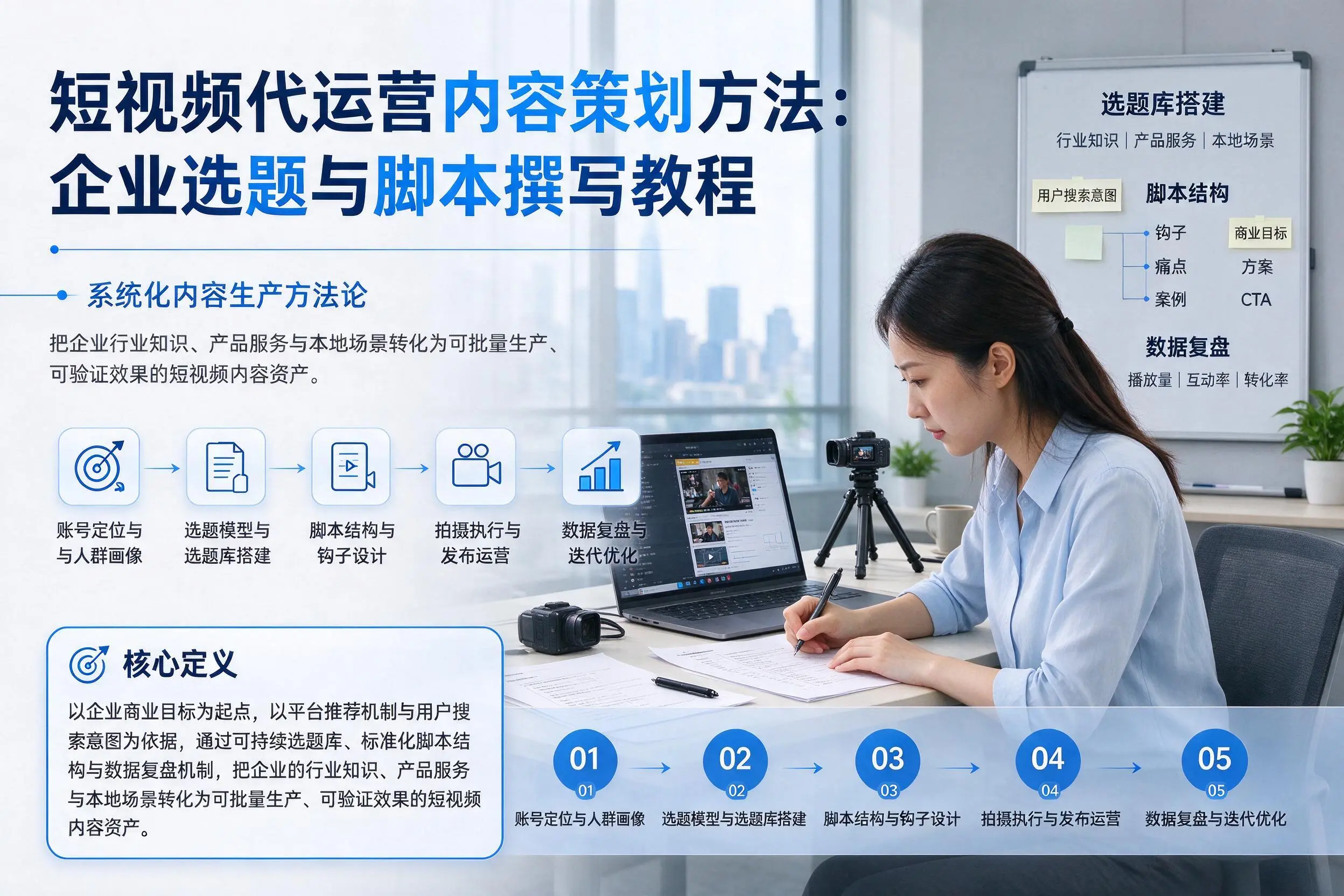 短视频代运营内容策划方法：白城企业选题与脚本撰写教程