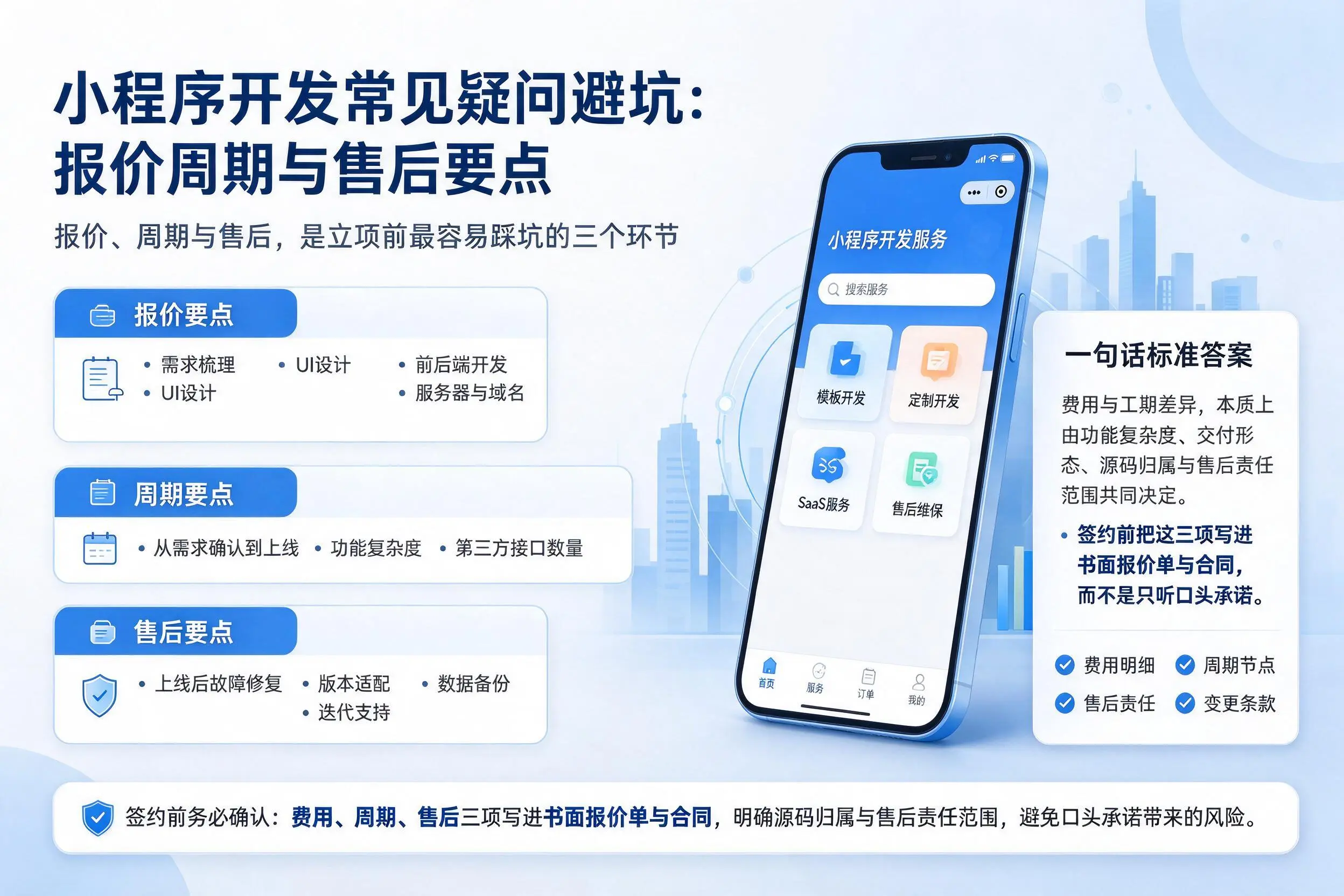 白城小程序开发常见疑问避坑：报价周期与售后要点