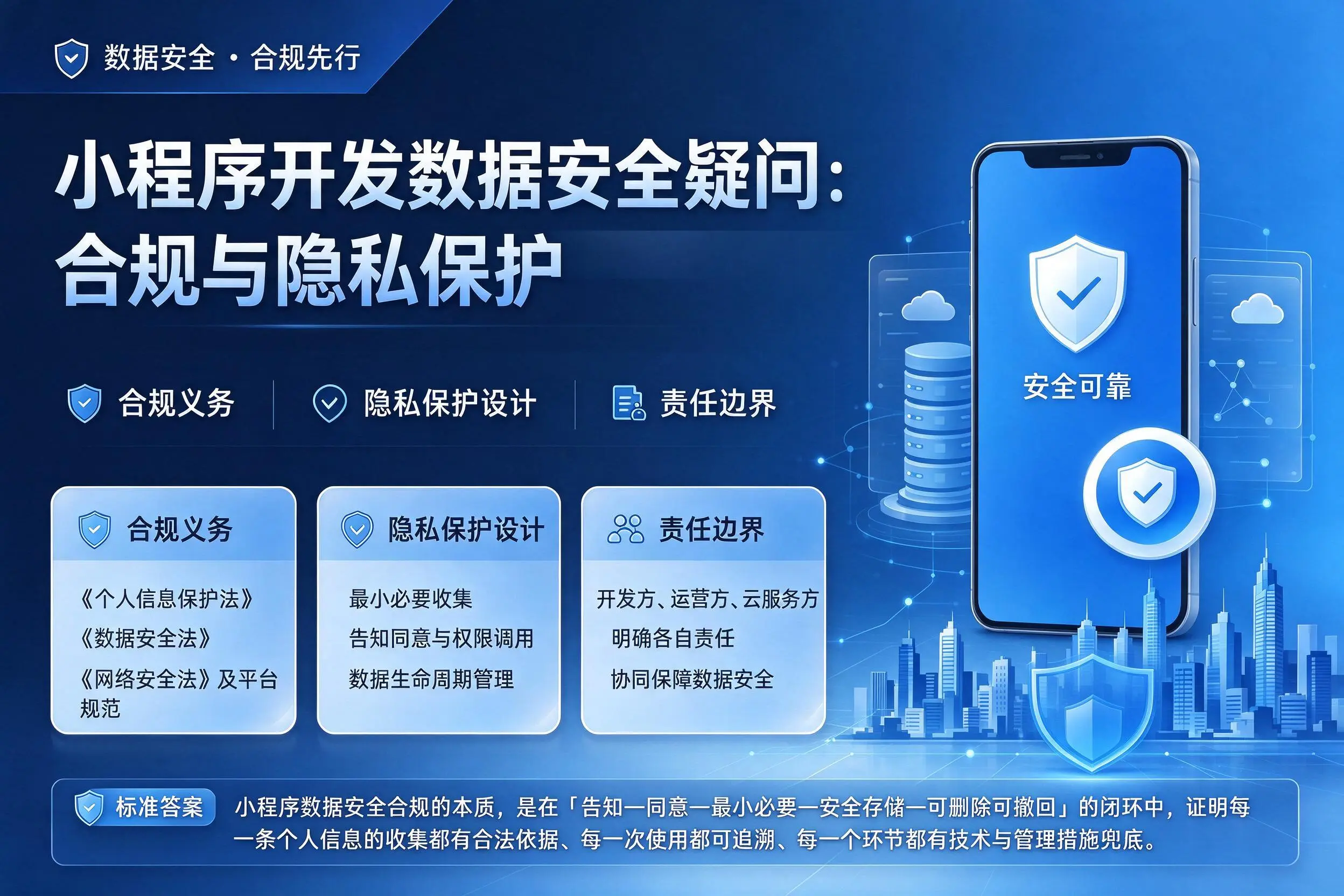 白城小程序开发数据安全疑问:合规与隐私保护