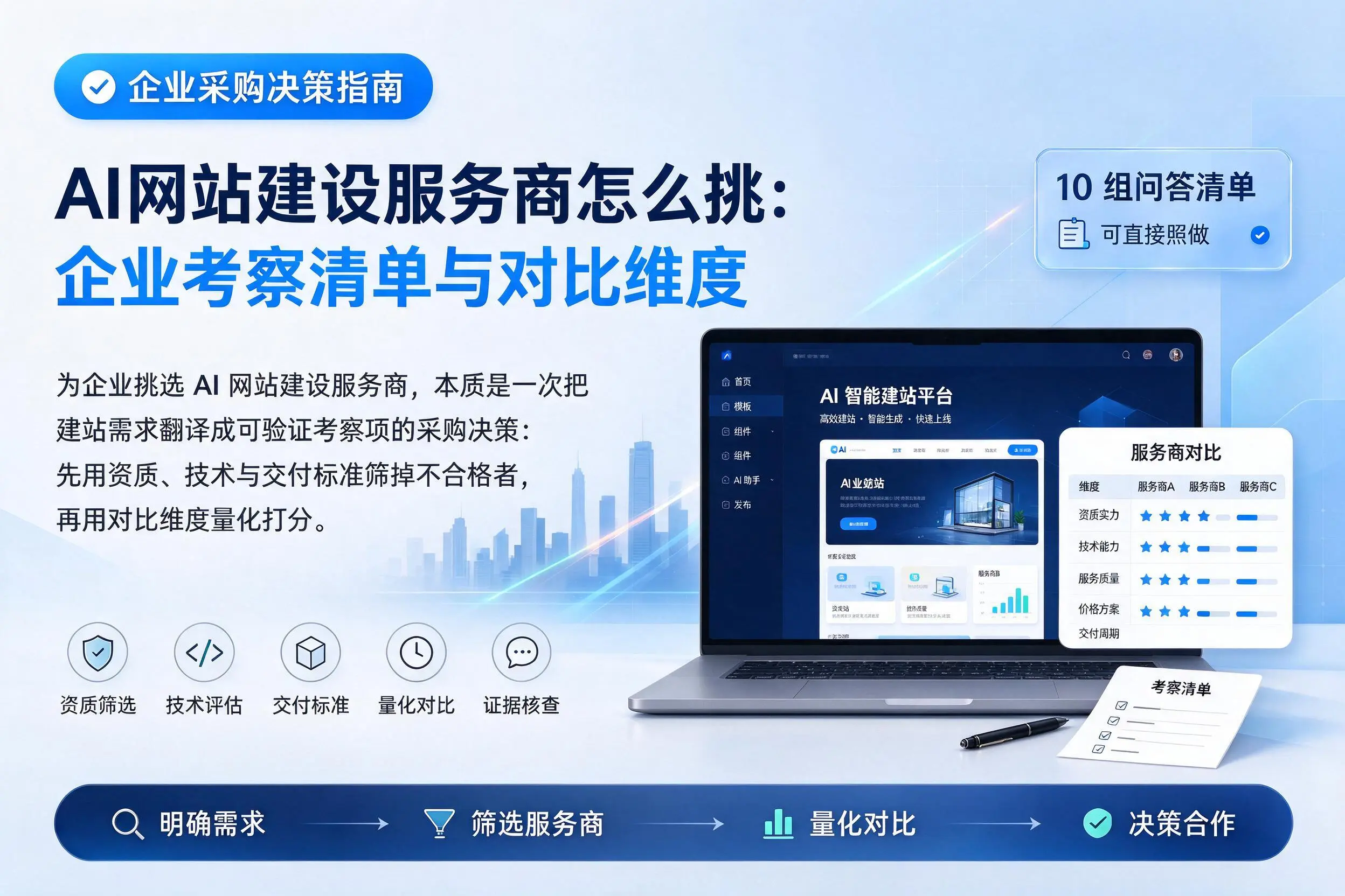 AI网站建设服务商怎么挑：白城企业考察清单与对比维度