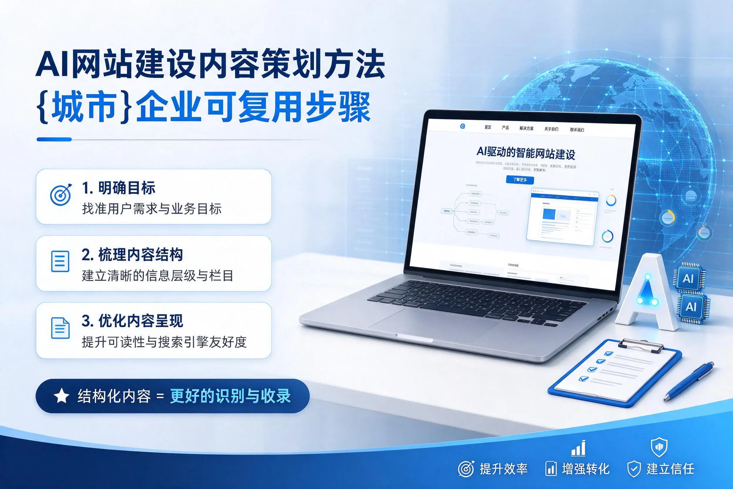 AI网站建设内容策划方法，白城企业可复用步骤