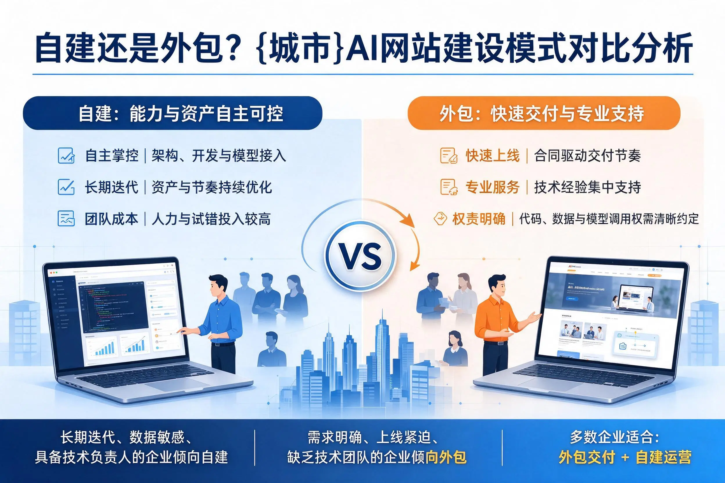 自建还是外包？白城AI网站建设模式对比分析