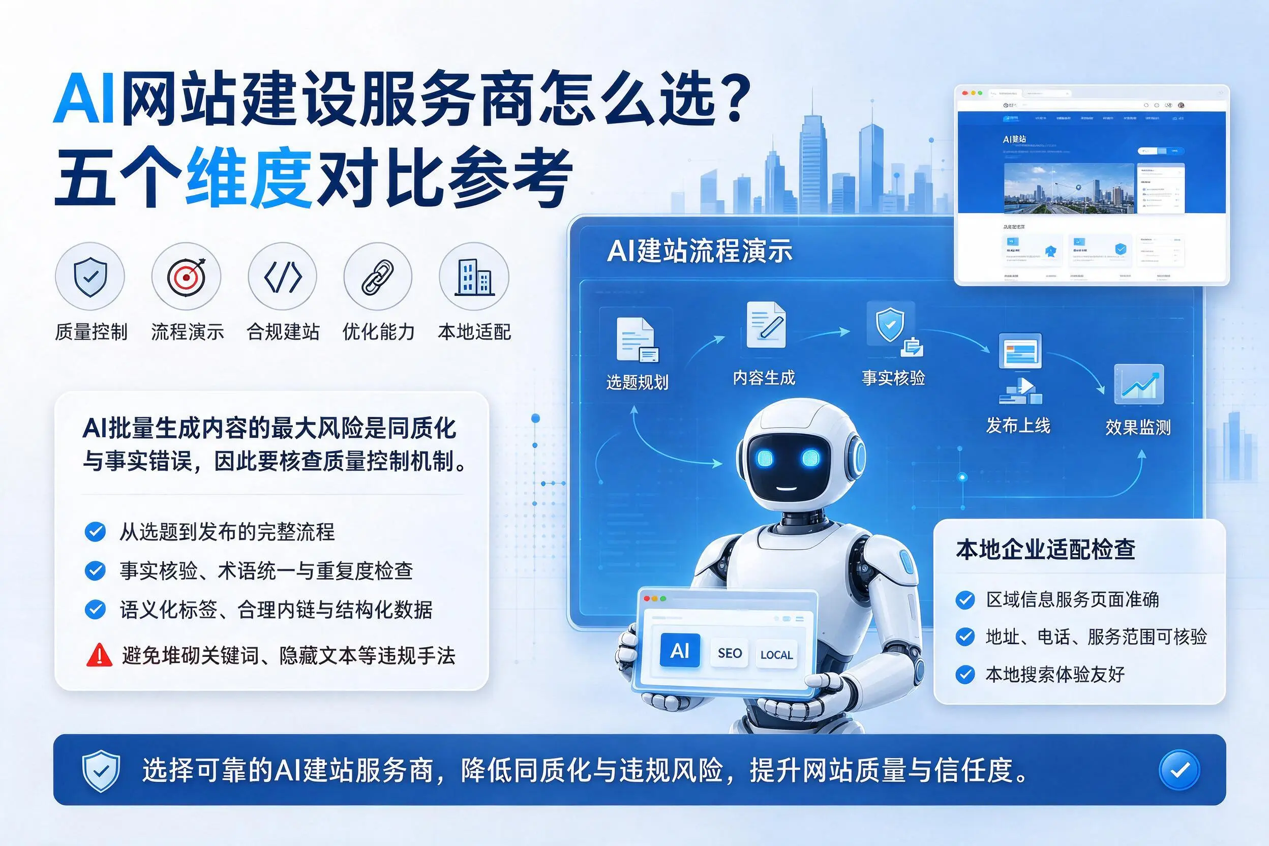 白城AI网站建设服务商怎么选？五个维度对比参考